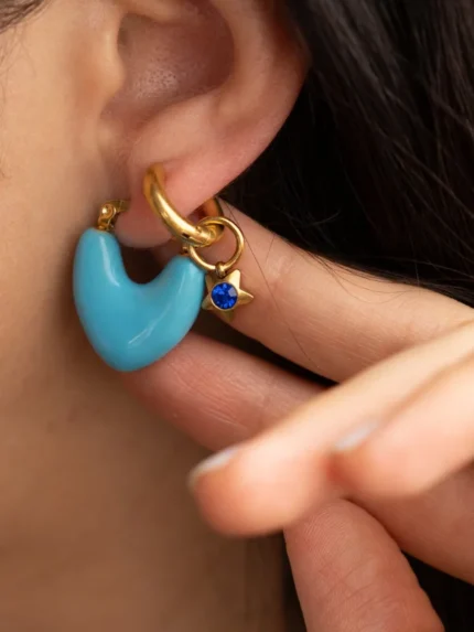 blu baciata and celestia earrings